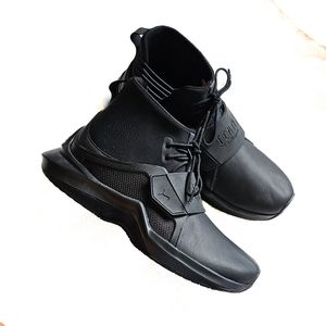 Rhianna x Puma Fenty Black Leather The Trainer Hi Shoes Sneakers - Like New